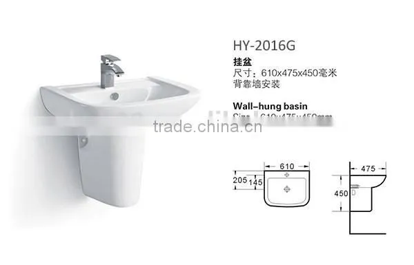 Ceramic Semi Recessed Bathroom Wash Basin photo-2