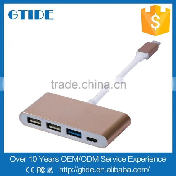 Multiple USB Hub,USB 3.1 Type C Male to Female 1 Port USB 3.0+2 Ports USB 2.0+1 Port USB C Adapter/Converter photo-2