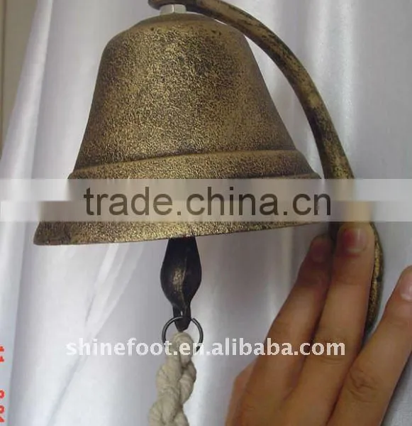 Dia 12cm Cast Iron Bell With Rope for Bar and Door , Door Bell ,bar Bell(A117)