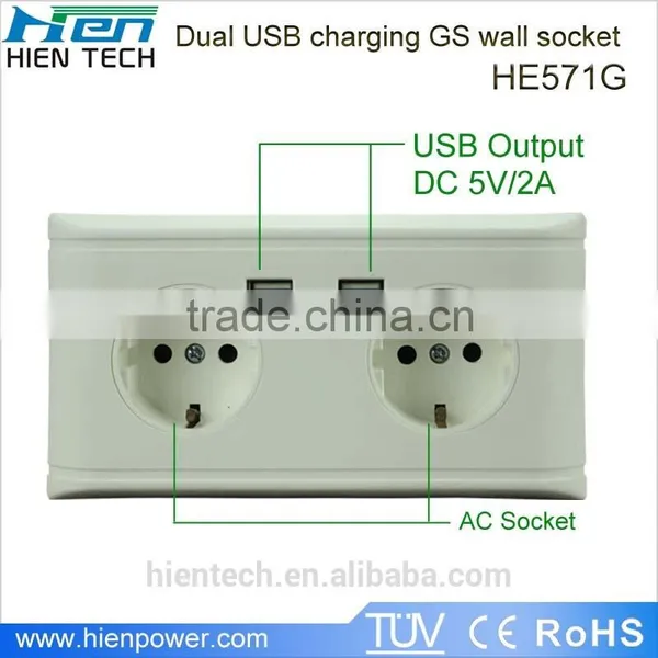 European Style Flush Mounting Wall Socket Outlet Double Way photo-2