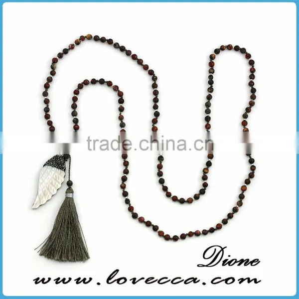 Charms Antique Wooden Beads Tassel Necklace for Lady photo-2