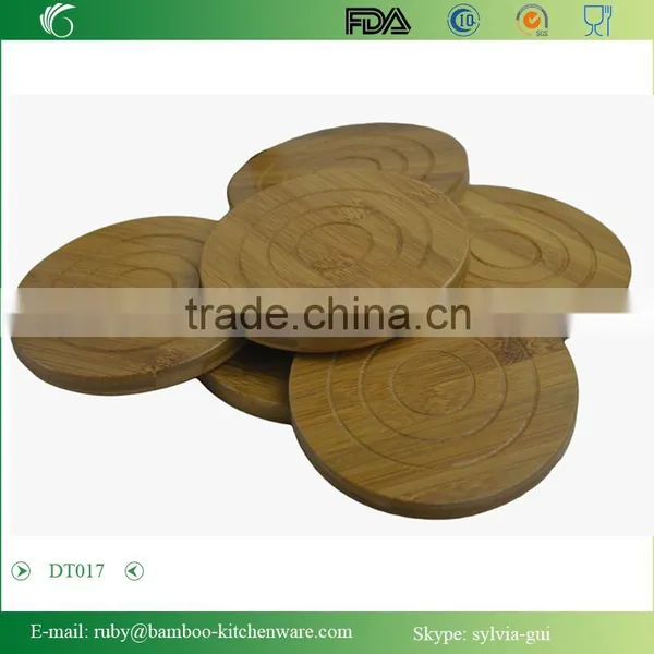 Sales Promotion Round Shape Bamboo Wooden MugTrivet Hot Pot Pan Insulation Mat Feature Gift photo-4