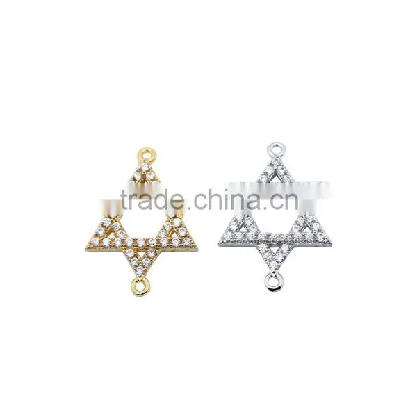 Cheap Wholesale 925 Silver CZ Star of David Charm photo-3