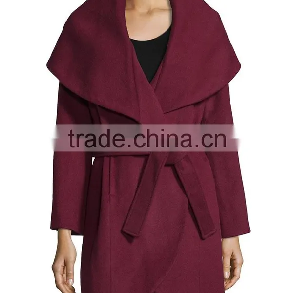 OEM Wholesale Hi-end Fall Winter New Pant Coat Design Woman's Wool Coat photo-5