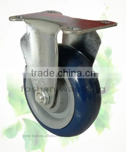 Black Stent Medium Duty Polyurethane Fixed Hardware Caster Wheel photo-5