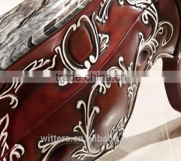 Single Bowl Bathroom Vanity Decorated by Hand Carving and Painting in Silver WTS827 photo-2