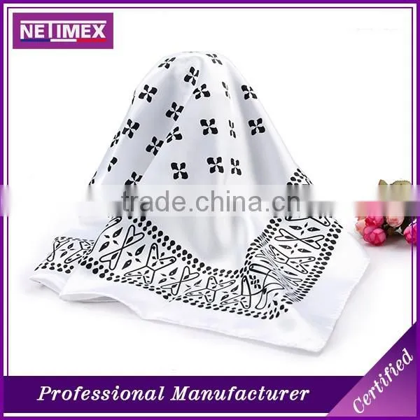 Custom Good Quality White Silk Scarf for Painting,100% Silk Square Scarf