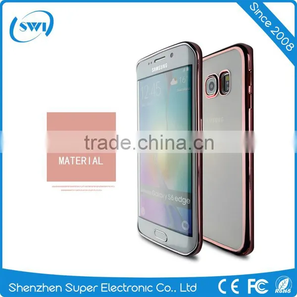 Low Price China Mobile Phone Durable Transparent Phone Case for Samsung S6 Edge Soft Cover Case Plating TPU photo-2