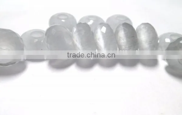 AAA Chinese Cats Eye Stylist Rondelle Big Hole Beads