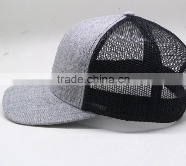 DIY Little Curve Brim Heather Grey Trucker Cap Hats And Caps photo-3