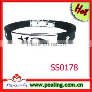 2013 New Products Stainless Steel Jewelry Silicone Twist Bracelet
