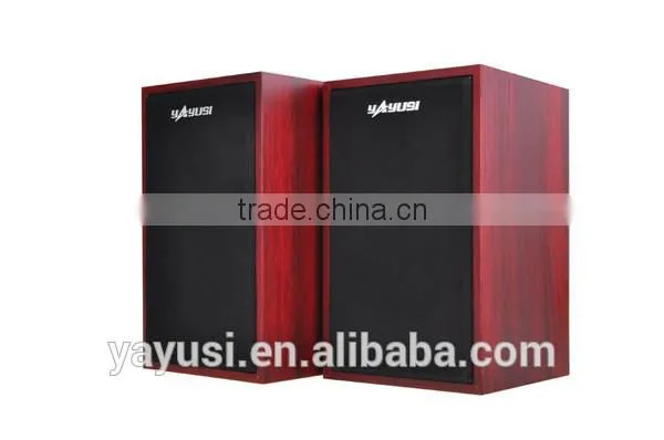 High Quanlity HIFI Sound 2.0 Home Theater Music System Wooden Usb Speaker photo-3