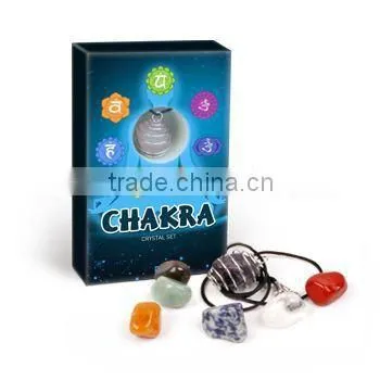 Gemstone Chakra Stone Pendants Gifts packing Healing Stone