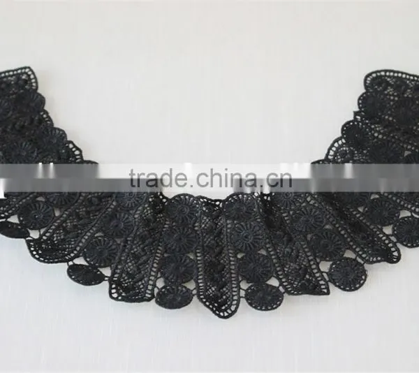 Mysterious Latest Woman Collar Designs Black Flower Pattern Neck Collar photo-3