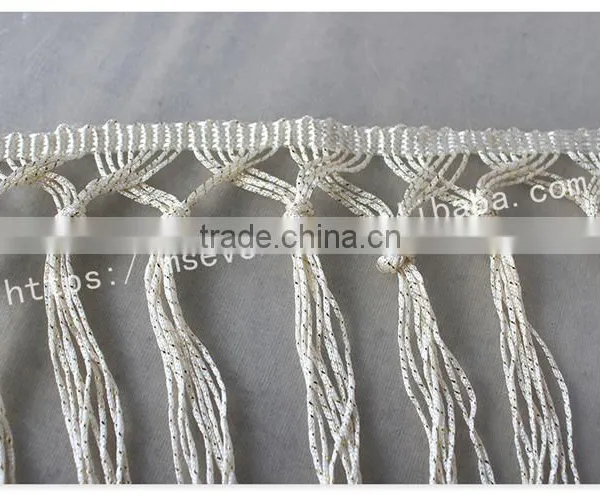 Fashion Design Off-white 15.5cm Width Knot Polyester Fringe Trim Wholesale photo-5