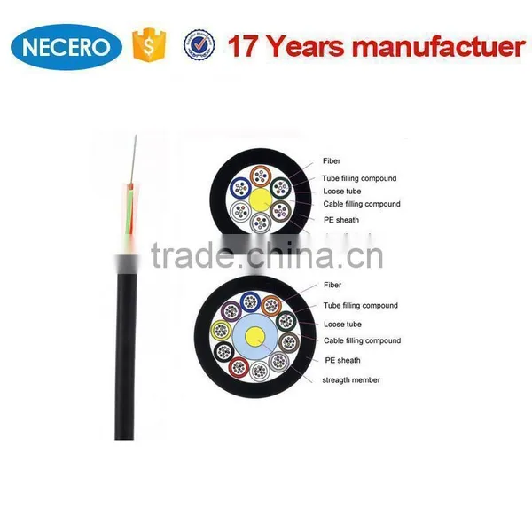 36 core fiber optic cable cable type GYTY G652d fiber for Japan cabling systems
