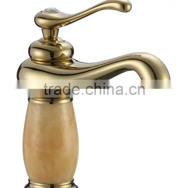 Vintage Rose Gold Jade Basin Mixer photo-3