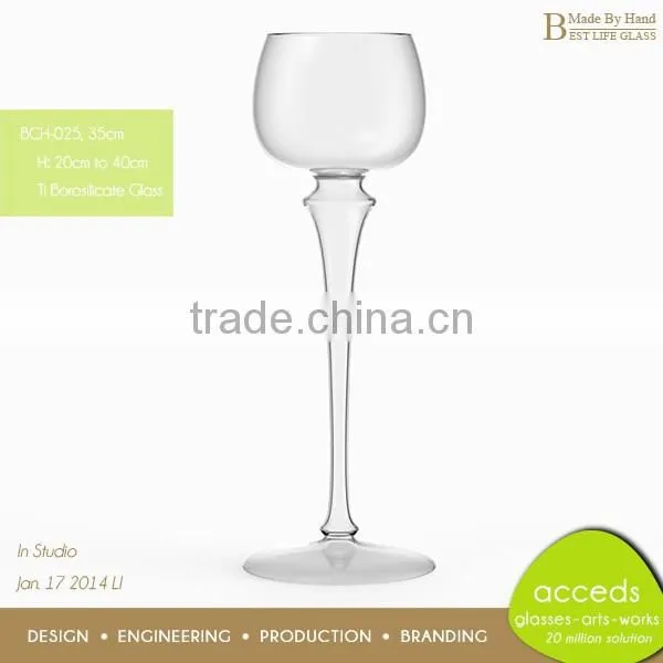 Wine Designed Glass Goblet Candle Holder photo-5