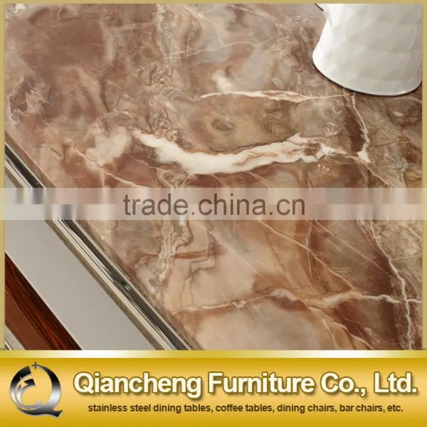 Fashion Wooden Led tv Stand Furniture With Showcase Marble Top photo-4