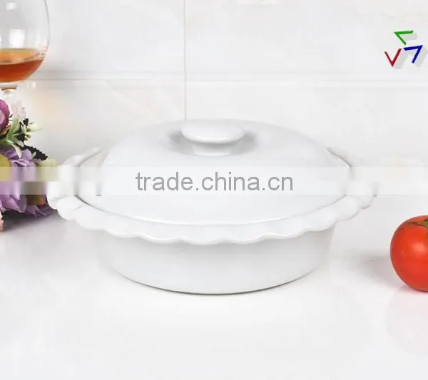 10" Ceramic White Porcelain Round Bakeware photo-2