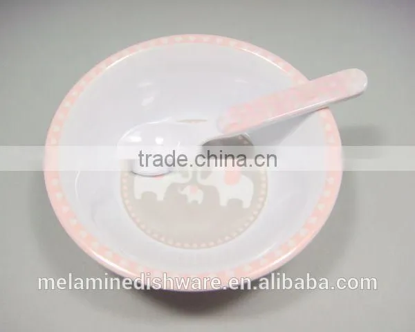 Melamine Kids Cake Dinnerware Set / Children Cake Tableware Spoon Fork and Bowl Set photo-3