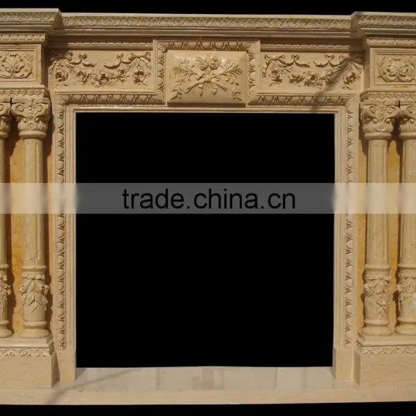 European Palace Style Large Marble Fireplace Mantel photo-2