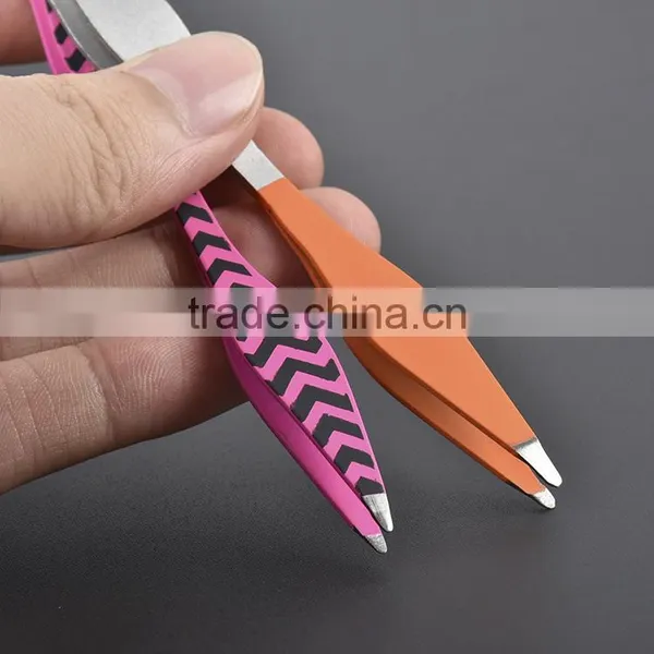 Factory Direct Supply of New Double Eyebrow Tweezers Tweezers Oblique Eyebrows Clamp Multifunctional Stainless Steel Tweezers photo-3