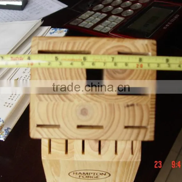 15- Slots Solid Pine Wood Knife Block, Stand, Holder photo-3
