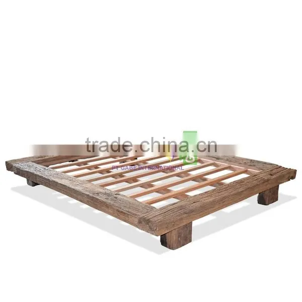 Furniture, Low Bed ,Japanese Style King Size With Reclaimed Solid Wood photo-3