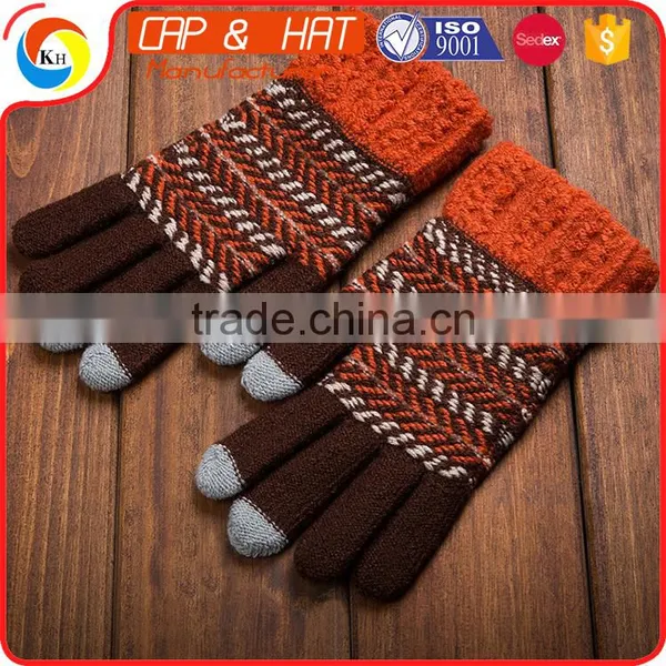 Cotton Arcylic Glove Smart Phone Winter Warm Touch Screen Gloves Best Promotional Gift photo-3