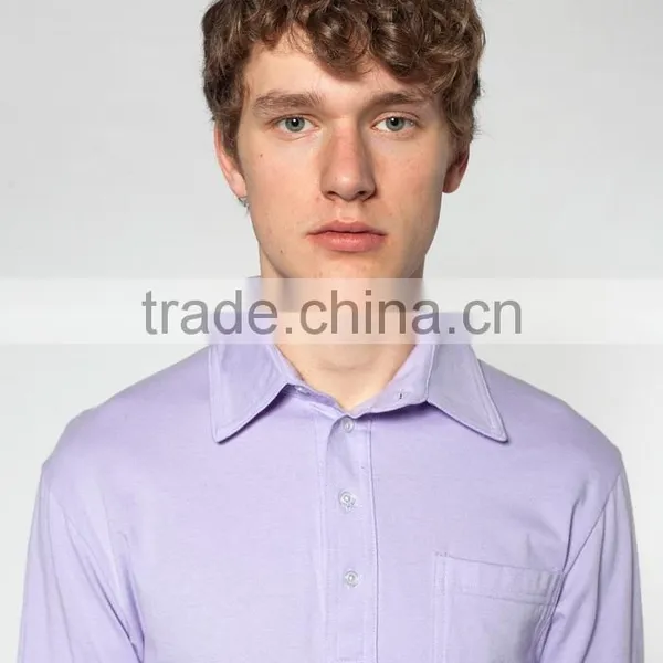100% Cotton Jersey Long Sleeve Leisure Pocket Shirt Polo T-shirt photo-4