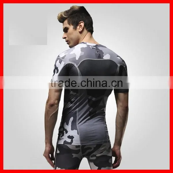 2015 Wholesale Sportswear Running Shorts Fitness Wear Garmen Wholesale or Custom Men's Compression Jersey photo-4