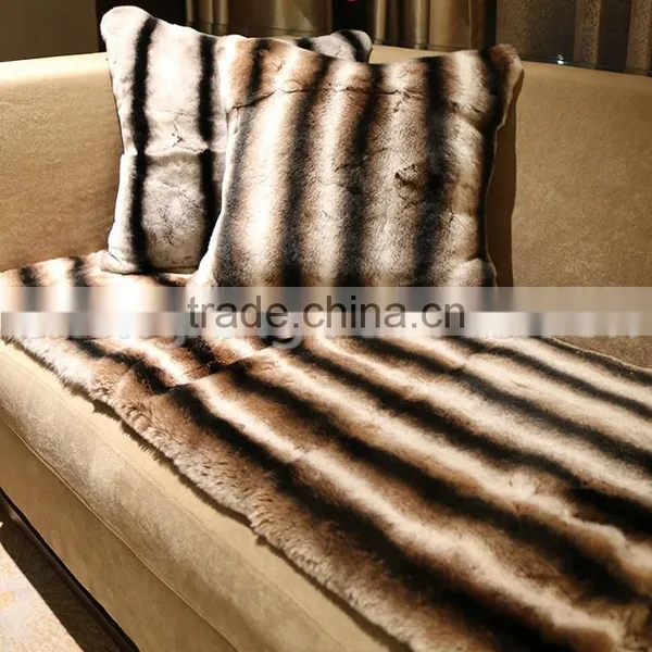 CX-D-128B New Arrival Rex Rabbit Fur Carpet/Fur Blanket photo-3