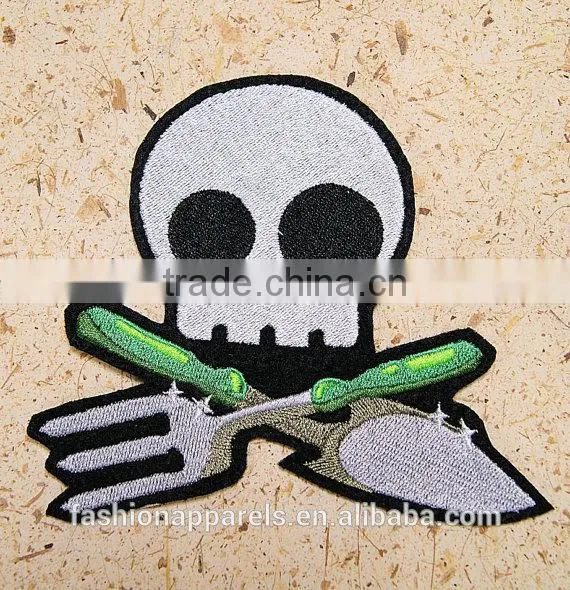Custom High Quality Embroidered Creative Skulls Patch for Clothes Embroidery Patch Made in China Choose Size/color photo-5