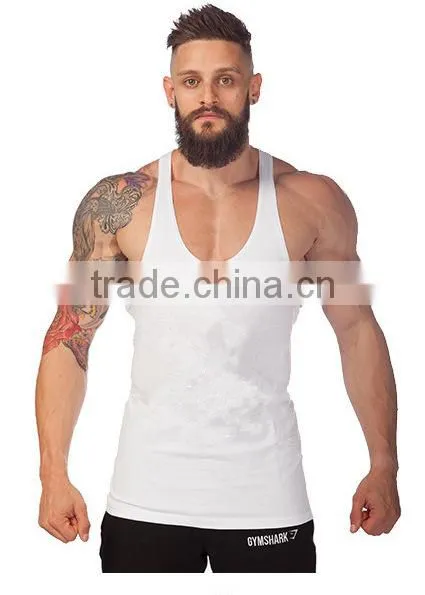 Men Cotton Stringer Bodybuilding Equipment Fitness Plain Gym Tank Top Shirt Wholesale Solid Singlet Y Back Sport Clothes Vest photo-4