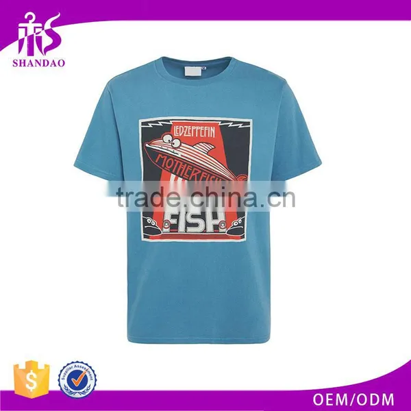 Guangzhou Shandao OEM Manufacturing Casual Summer 200g 40% Cotton 60% Polyster Short Sleeve O-neck Custom Men Fishing T Shirt