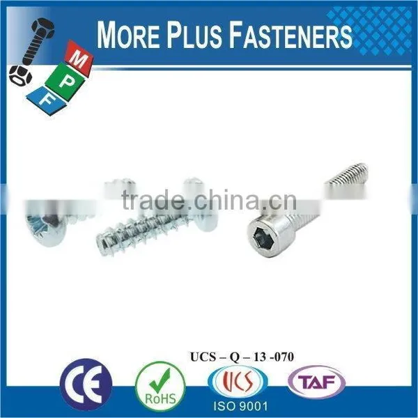 Taiwan M3 M12 M3-0.5 x 10mm DIN 965 Phillips Drive Flat Head Grade A2 Stainless Steel Machine Screw With Double Lock Washer photo-2