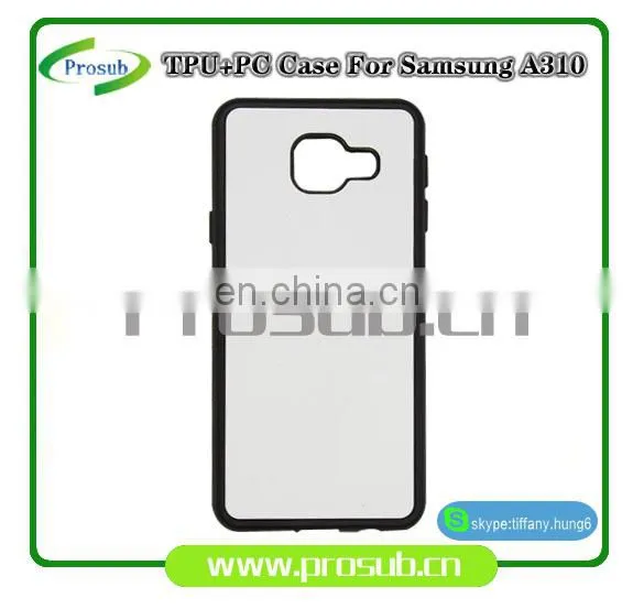 2d Sublimation Heat Transfer PC +TPU Silicon Blank Cell Phone Case With Metal Sheet for Prosub-Samsung A310/ A3-2016 photo-2