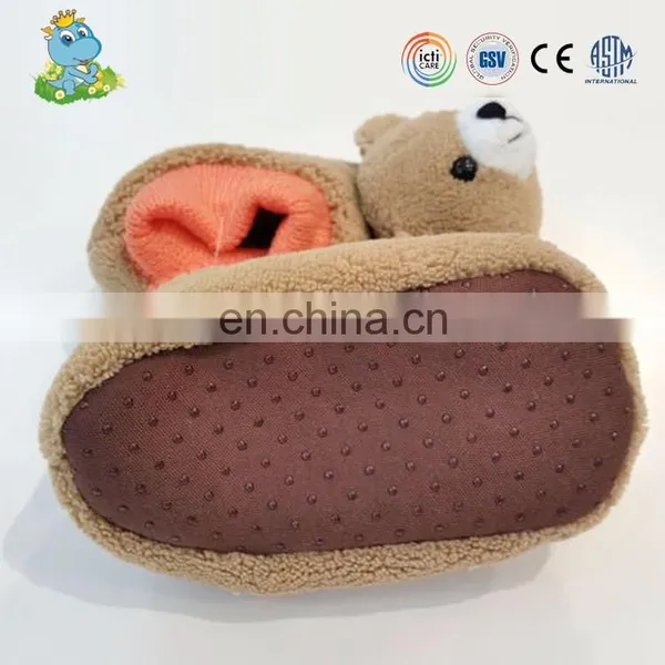 Factory Directly Sale Cute Stuffed Animal Type Plush Bear Baby Slippers photo-2