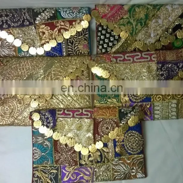 Trendy Rajasthani Zari Embroidered Traditional Indian Vintage Banjara Coin Clutch Tribal Ethnic Gypsy Clutch Handbag Pouch Bag photo-5