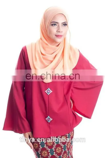 2017 Modern Malaysia Flare Sleeve Muslim Dress Baju Kurung for Women Maxi Dress photo-6