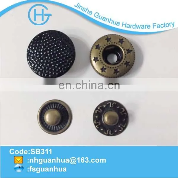 manufacturer customized Metal snap button waterproof snap buttons