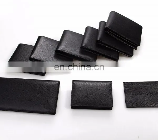 Fashion Handmade Black Slim Mens Wallet Genuine Leather photo-6