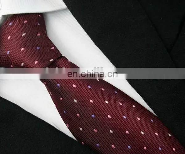 Fashion Red Dot Cheap Woven Slim Ties for Men Design photo-4