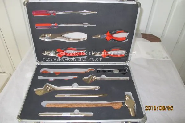 BeCu AlCu Anti Spark Hand Tools Set 18pcs for Oil Gas