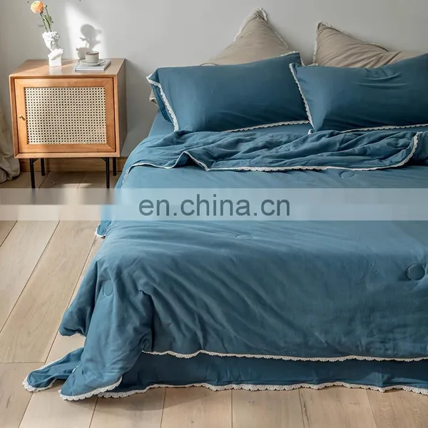 Wholesale Comforter Folded Soft 100% Cotton Knitted Lightweight Coverlet For All Season Quilt photo-7