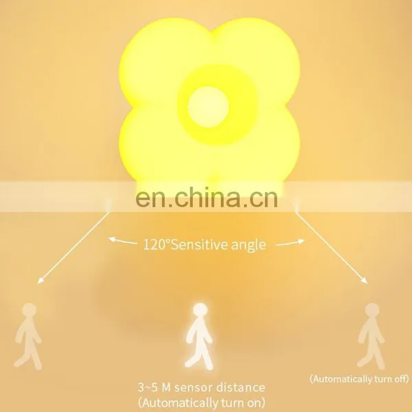 Fashion Clover 3 Color Changing Remote Control Light Smart Led Wall PIR Night Light photo-5