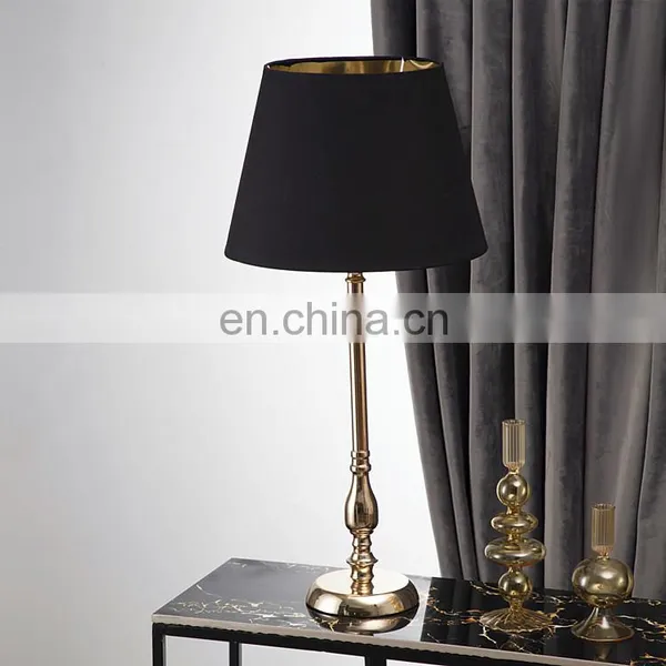 Italian Luxury Hotel Decoration High-end Durable Gold Metal Energy-saving Table Lamps for Bedroom photo-3