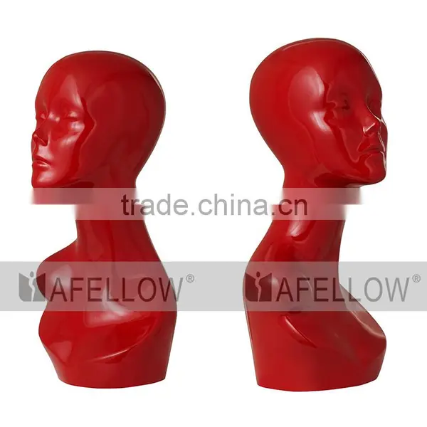 Red Model Abstract Head Mannequin Fashion Head Model Adults Hair Mannequins H1090 photo-2
