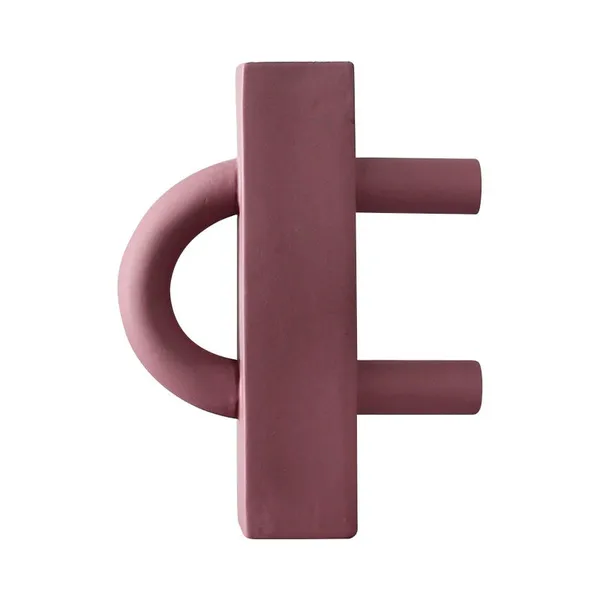 Unique Red Square Round Cylinder Art Table Ceramic Vase Flower Pot For TV Bench photo-2